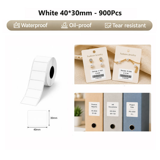 Niimbot K2/K3 40*30mm 900Pcs White Thermal Label