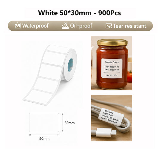 Niimbot K2/K3 50*30mm 900Pcs White Thermal Label