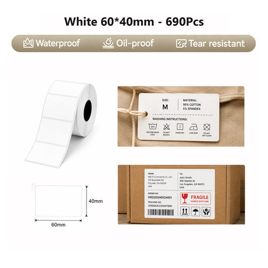 Niimbot K2/K3 60*40mm 690Pcs White Thermal Label