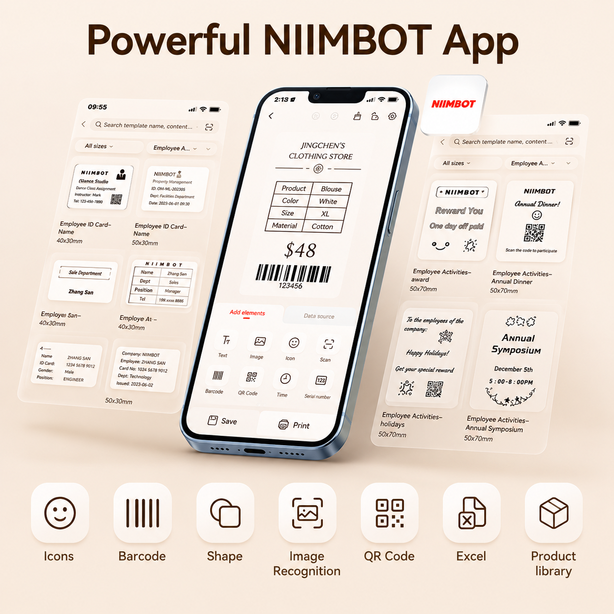 NIIMBOT K3 3Inch Desktop High-Speed Thermal Label Printer Inkless Device for Wristband, Medical, Amusement Park, Home & Small Business