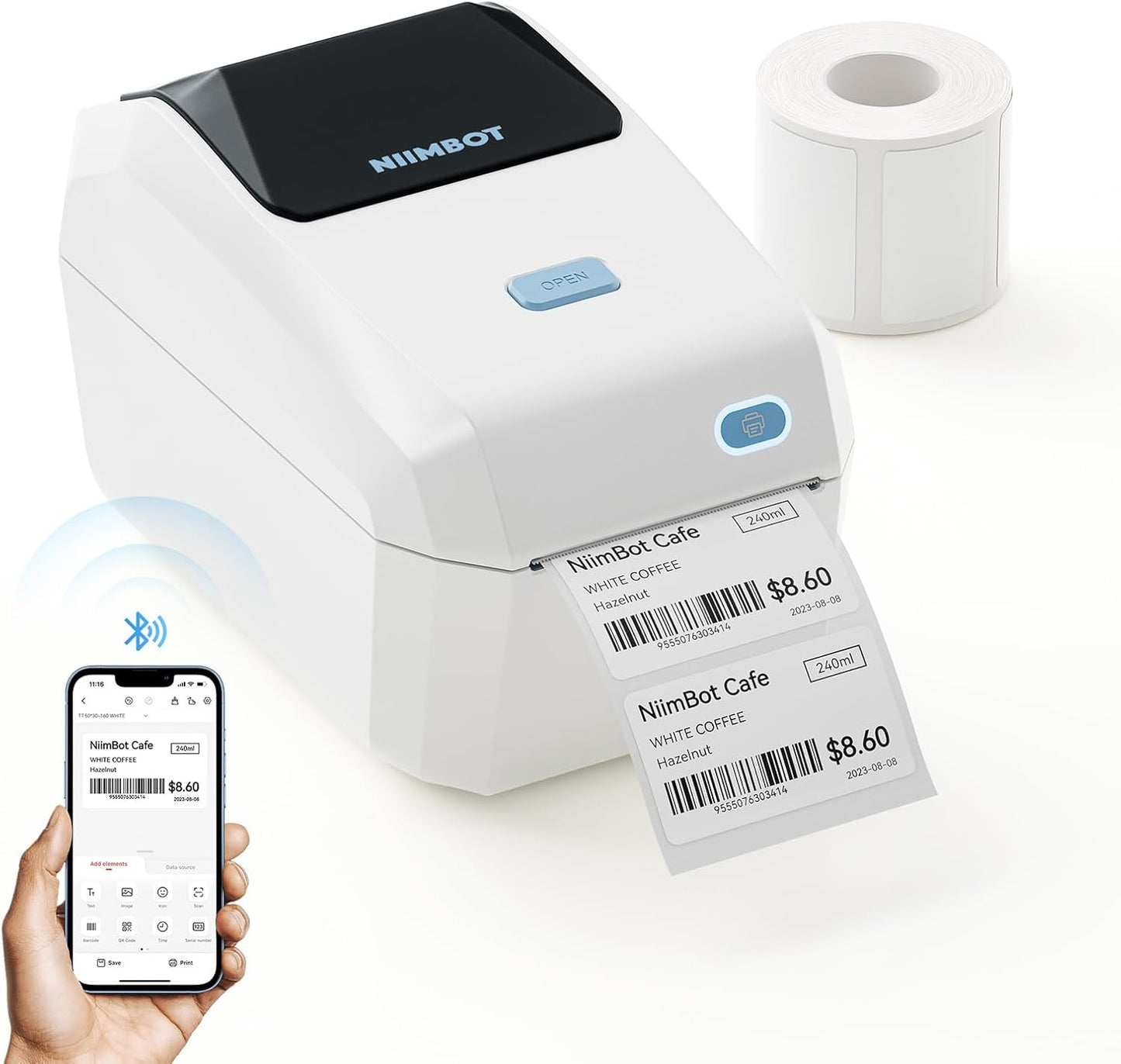 NIIMBOT K3 3Inch High-Speed Thermal Label Printer Bluetooth & USB for Small Business & Home Office