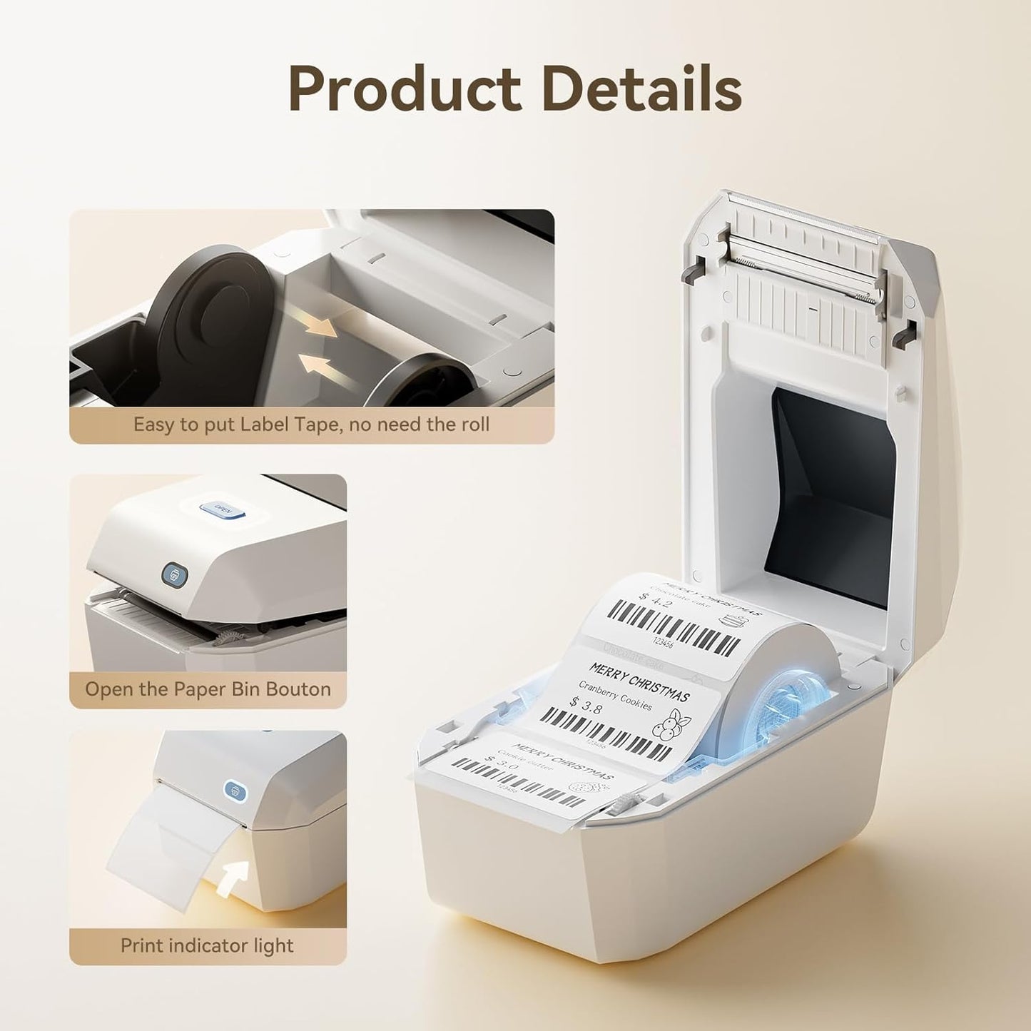 NIIMBOT K3 3Inch High-Speed Thermal Label Printer Bluetooth & USB for Small Business & Home Office