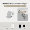 Niimbot M2/M3 25*30+45mm 95Pcs Thermal Transfer Labels Matte Silver Jewelry