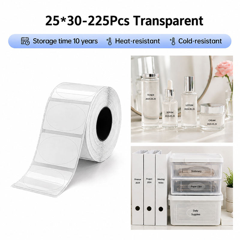 Niimbot M2_H/M3 25*30mm 225pcs Transparent Thermal Transfer Labels