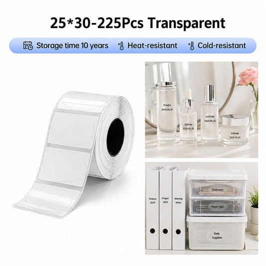 Niimbot M2_H/M3 25*30mm 225pcs Transparent Thermal Transfer Labels