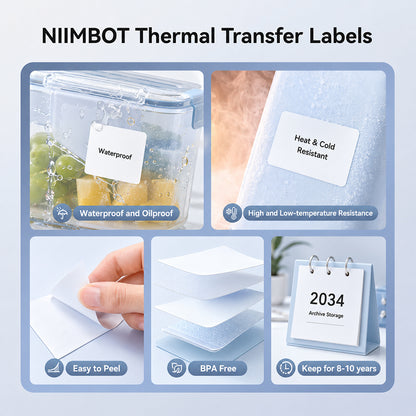 Niimbot M2/M3 50*200mm 35Pcs Transparent Thermal Transfer Labels