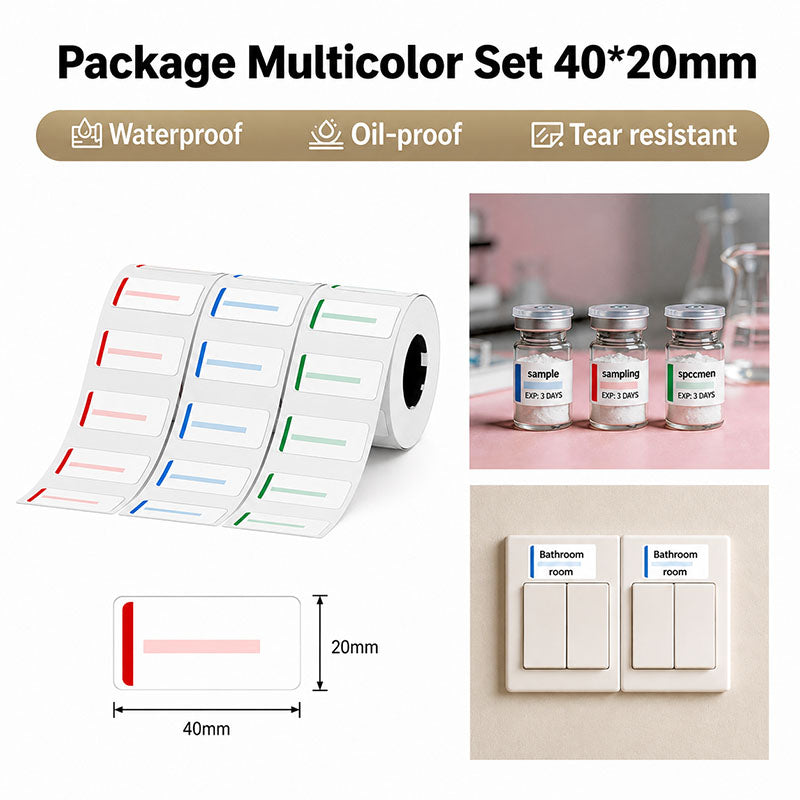 Niimbot M2_H/M3 Label Tape Package Multicolor Set (3 Rolls)