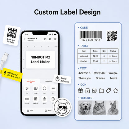 Niimbot M2/M3 50*200mm 35Pcs Transparent Thermal Transfer Labels