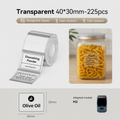 Niimbot M2_H/M3 40*30mm 225Pcs Transparent Thermal Transfer Label