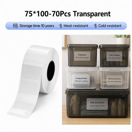 Niimbot M3 75*100mm 70pcs Transparent Thermal Transfer Labels