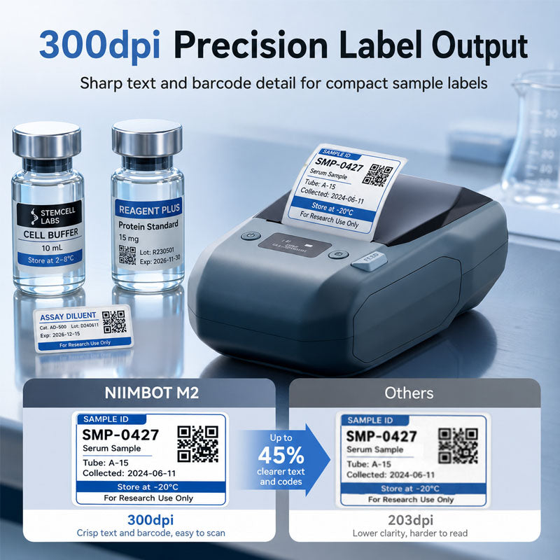 NIIMBOT M2_H 2-Inch Label Printer – Designed for Vial Bottle Labeling & Lab Sample Storage