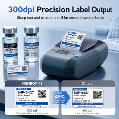 NIIMBOT M2_H 2-Inch Label Printer – Designed for Vial Bottle Labeling & Lab Sample Storage