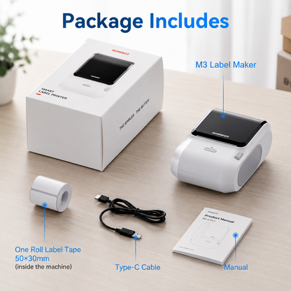 NIIMBOT M3 3Inch 300DPI Bluetooth Thermal Transfer Label Printer for Small Business Clothing, Address, Cable Storage