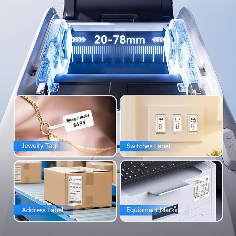 NIIMBOT M3 3Inch Bluetooth Thermal Transfer Label Printer Multi-Color Ribbon Compatible for Small Business Clothing, Address, Cable Storage