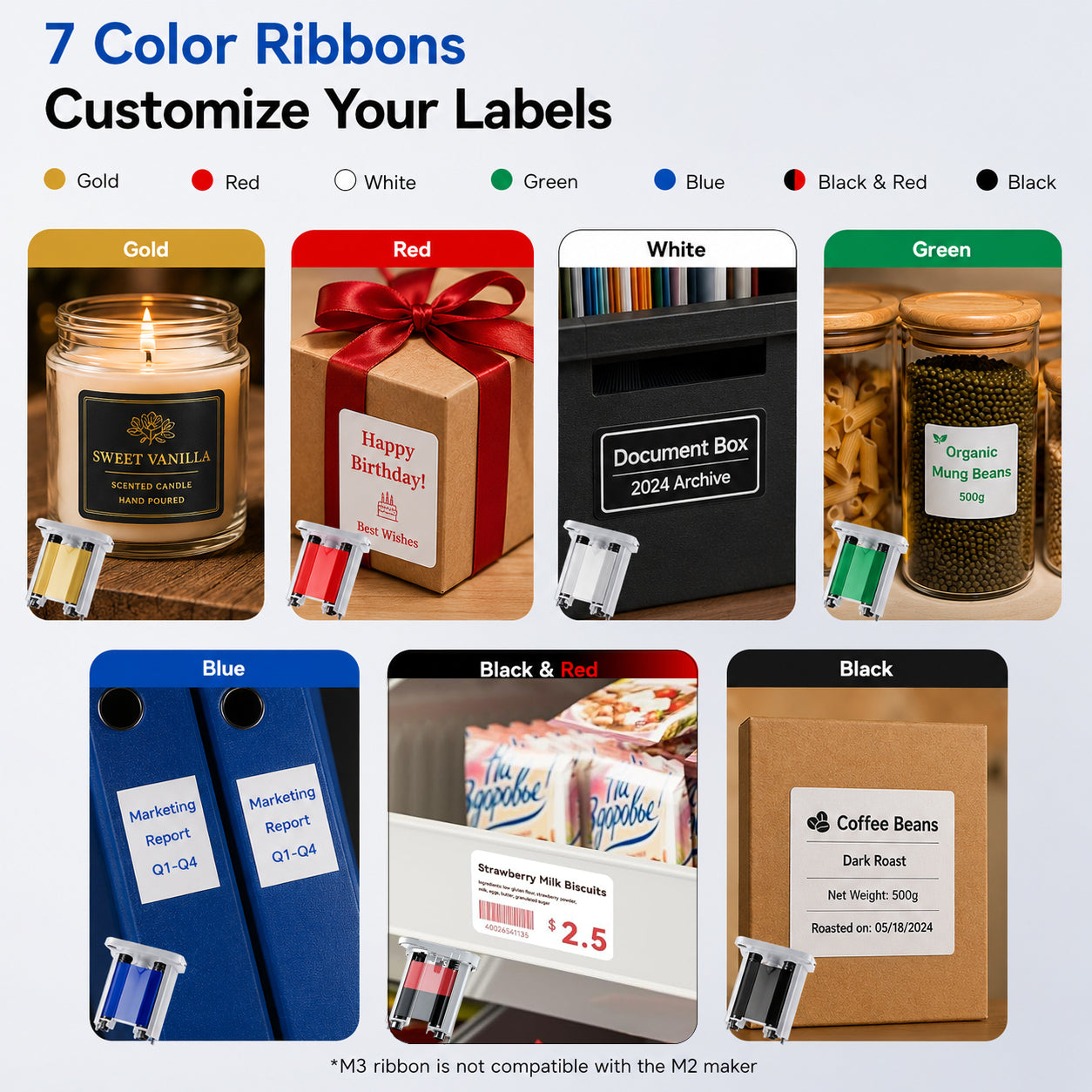 NIIMBOT M3 3Inch 300DPI Bluetooth Thermal Transfer Label Printer for Small Business Clothing, Address, Cable Storage