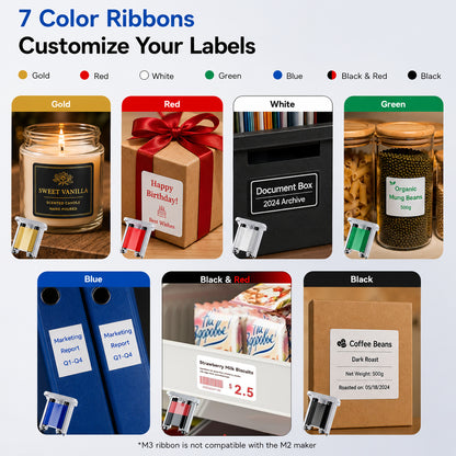 NIIMBOT M3 3Inch 300DPI Bluetooth Thermal Transfer Label Printer for Small Business Clothing, Address, Cable Storage
