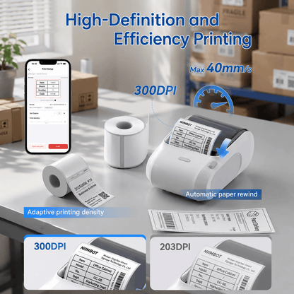 NIIMBOT M3 3Inch 300DPI Bluetooth Thermal Transfer Label Printer for Small Business Clothing, Address, Cable Storage