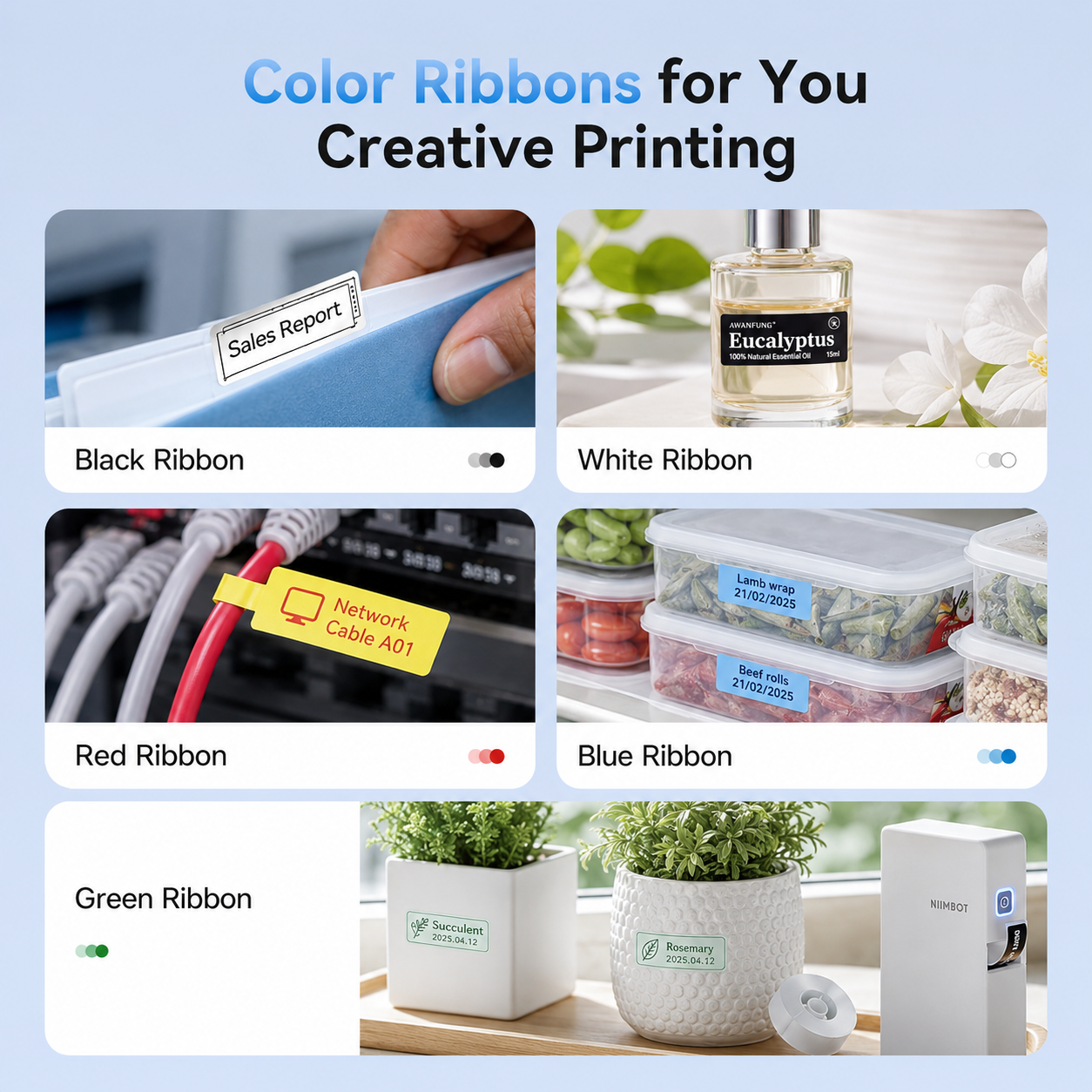 Niimbot N1 Thermal Transfer Label Maker Portable Ribbon Printer for Gift Wrapping, Home & Small Business