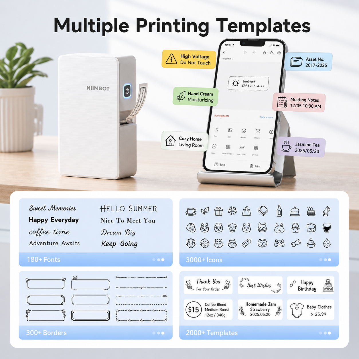 Niimbot N1 Thermal Transfer Label Maker Portable Ribbon Printer for Gift Wrapping, Home & Small Business