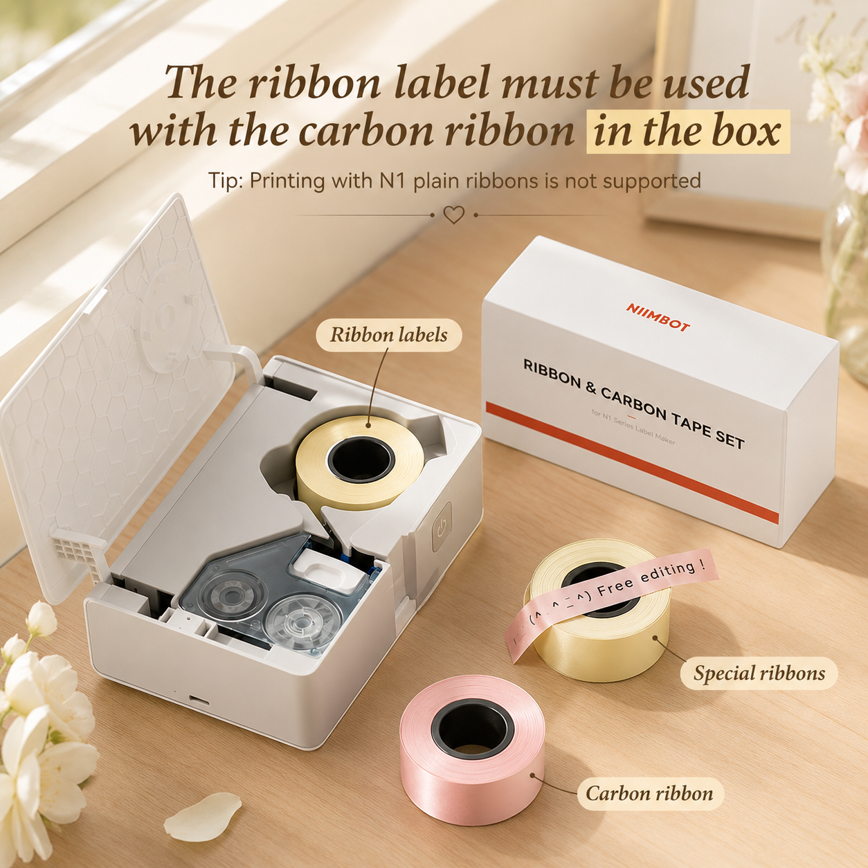 Niimbot N1 Satin Ribbon Suit for Gift, Wedding, Party, Craft Wrapping, DIY