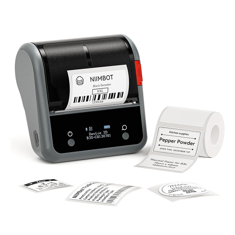 NIIMBOT B3S Retail Bundle – 3 Inch Label & Receipt Printer for Supermarket Price Tags, Sale Labels & Barcodes